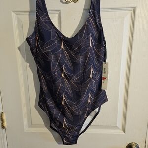 1X Nicole Miller Swimsuit-Navy and rose gold